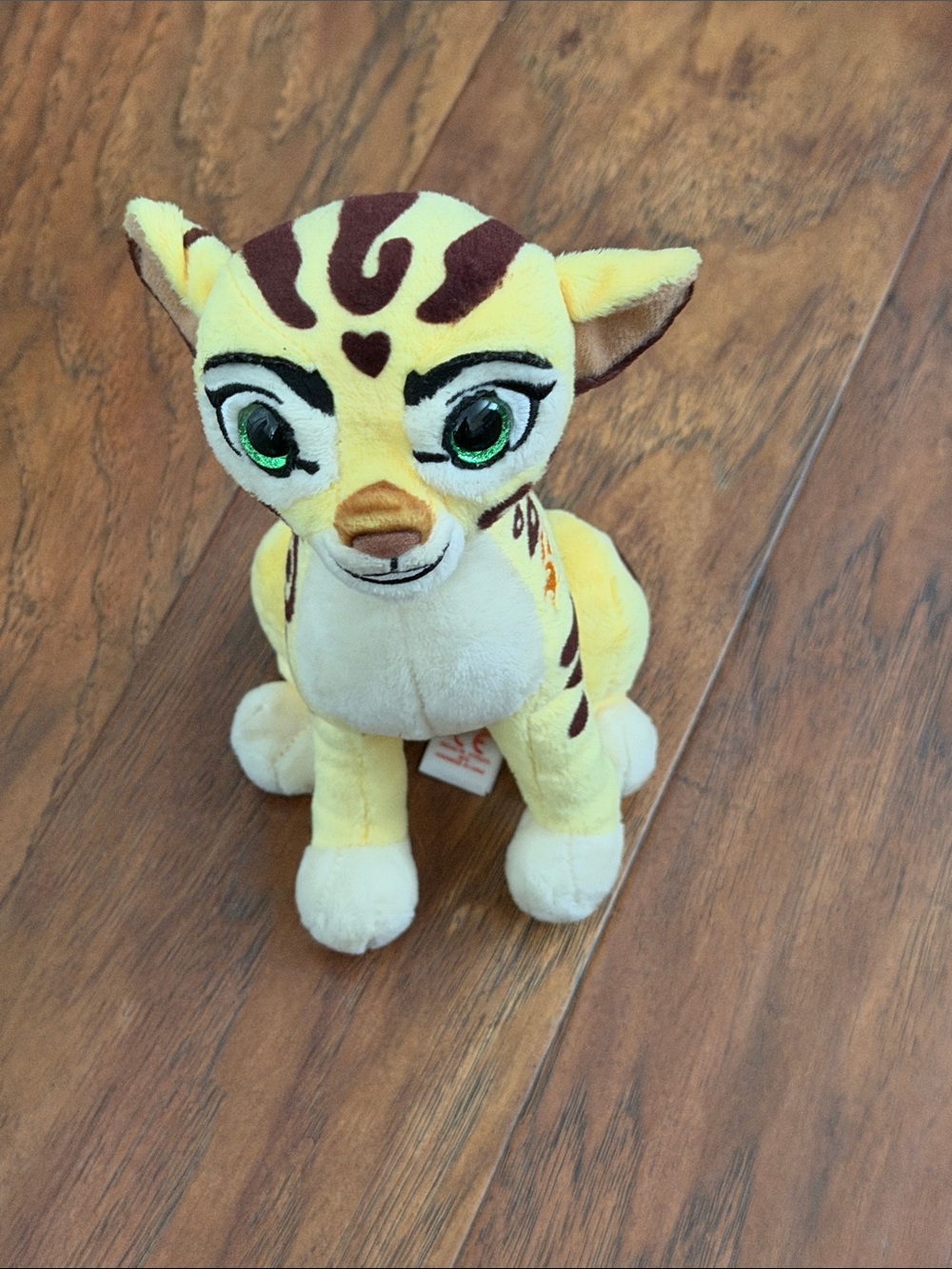 Disney Yellow and Brown Leopard Plush with Green Eyes